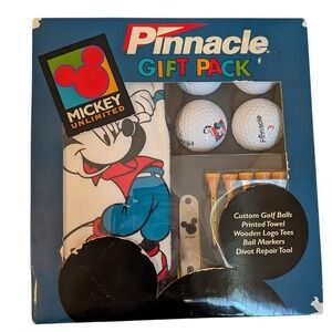 Pinnacle Mickey Unlimited Golf Gift Pack Mickey Mouse Balls Towel Tees Vintage